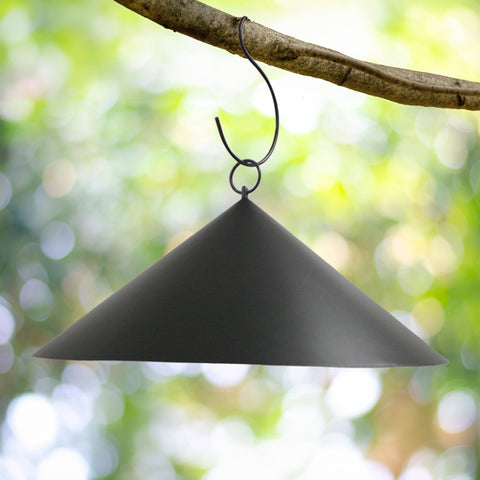 Achla Hanging Squirrel Baffle, Black, 18.25" dia. Flying Colors