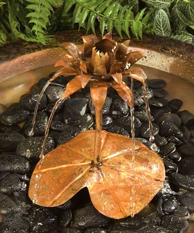 Ancient Graffiti Copper Lotus Dripper Fountain Flying Colors