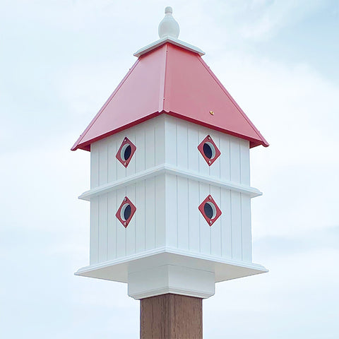 Wing & A Prayer Plantation Bird House, Redwood Colored Roof Flying Colors