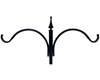 Erva Wrought Iron Double Arm Hanger, Black, 25" Flying Colors