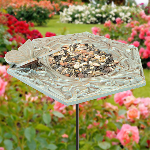 Whitehall Butterfly Garden Bird Feeder, Copper Verdi Flying Colors