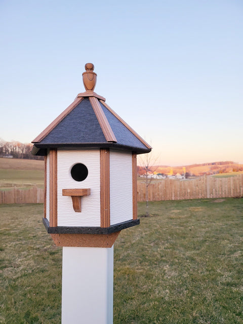 Handcrafted Amish Poly Birdhouse – 1 Hole Bird House, Weather-Resistant Design