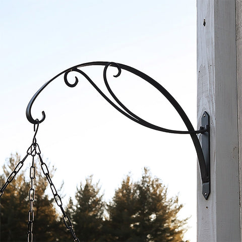 Achla Designs Wrought Iron Scroll Bracket, Black, 23" Flying Colors