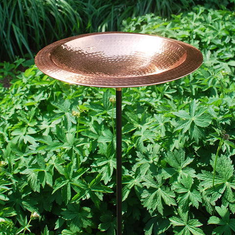 Achla Hammered Copper Bird Bath Flying Colors