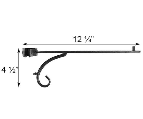 Achla Pole Mounted Bird Bath Bracket, Black, 12" Flying Colors