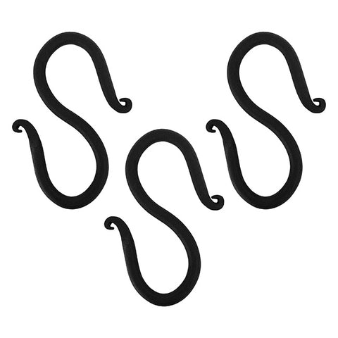 Achla Wrought Iron "S" Hooks, Black, 4.5", Pack of 3 Flying Colors