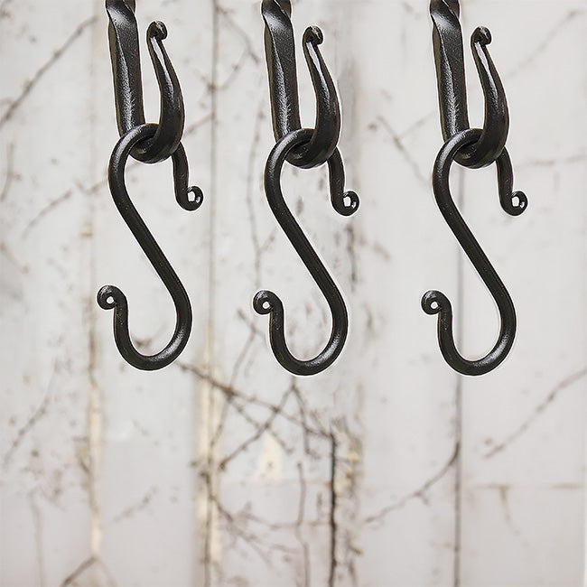 Achla Wrought Iron "S" Hooks, Black, 4.5", Pack of 3 Flying Colors