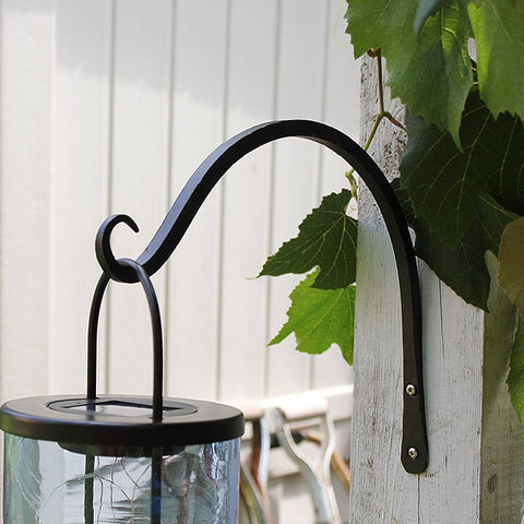 Achla Upcurled Wrought Iron Bracket, Black, 12"L Flying Colors