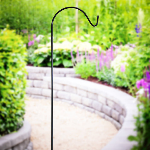 American GardenWorks Floral Basket Hanger, Black, 3'11"H Flying Colors