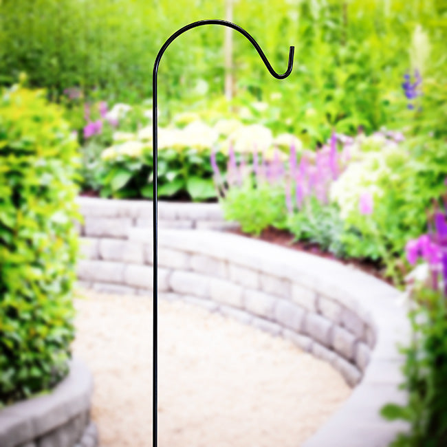 American GardenWorks Floral Basket Hanger, Black, 3'11"H Flying Colors