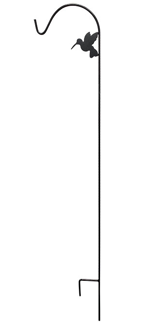 American GardenWorks Hummingbird Shepherd Hook, Black, 5'6"H Flying Colors