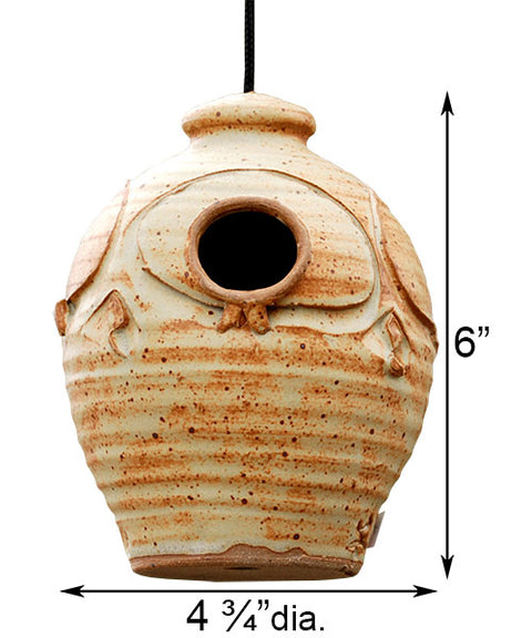 Anthony Stoneware Bird House, Small, Butternut Flying Colors