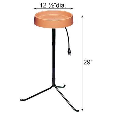 Allied Precision Heated Bird Bath w/Metal Stand, Terra Cotta Flying Colors