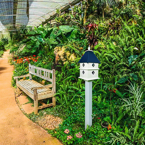 Wing & A Prayer Plantation Bird House, Cobalt Blue Roof Flying Colors