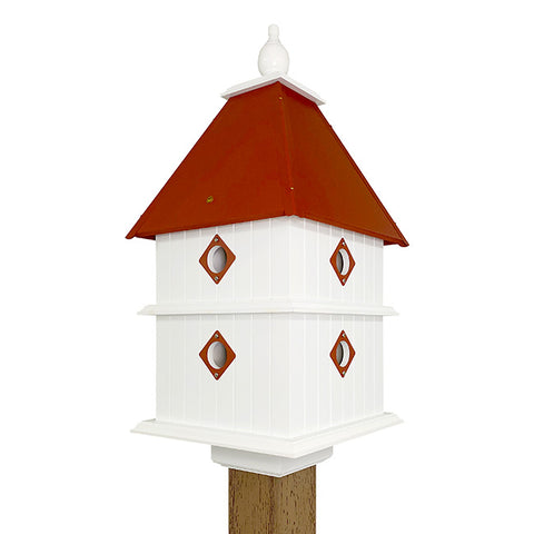 Wing & A Prayer Plantation Bird House, Redwood Colored Roof Flying Colors