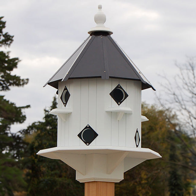 Wing & A Prayer Purple Martin Castle House, Black Roof, 8 Rm Flying Colors