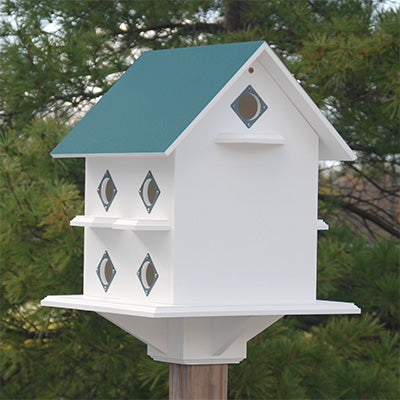 Wing & A Prayer Purple Martin Mansion, Verdigris Roof, 10 Rm Flying Colors