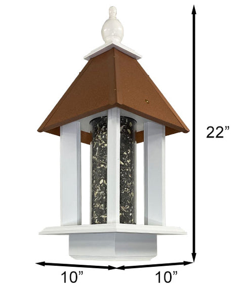 Wing & A Prayer Pavilion Bird Feeder, Hammered Copper Roof Flying Colors