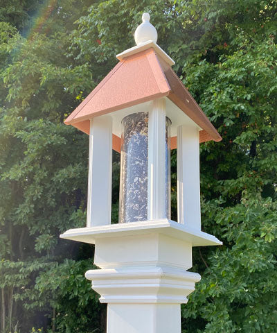 Wing & A Prayer Pavilion Bird Feeder, Hammered Copper Roof Flying Colors
