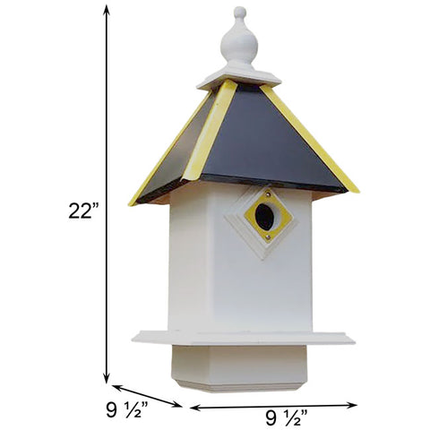 Wing & A Prayer Team Colors Bird House, Black and Gold Flying Colors