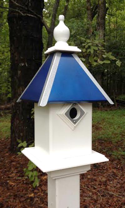Wing & A Prayer Team Colors Bird House, Blue and Silver Flying Colors