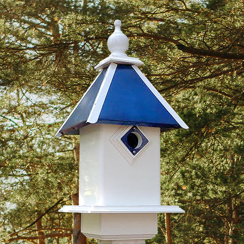 Wing & A Prayer Team Colors Bird House, Blue and White Flying Colors