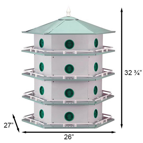 Heath 24-Room Deluxe Purple Martin House & Gourds Kit Flying Colors
