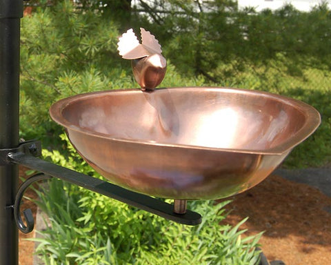 Achla Heart-Shaped Bird Bath, Copper Colored Flying Colors