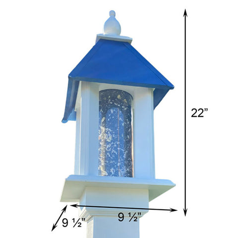 Wing & A Prayer Pavilion Bird Feeder, Cobalt Blue Roof Flying Colors