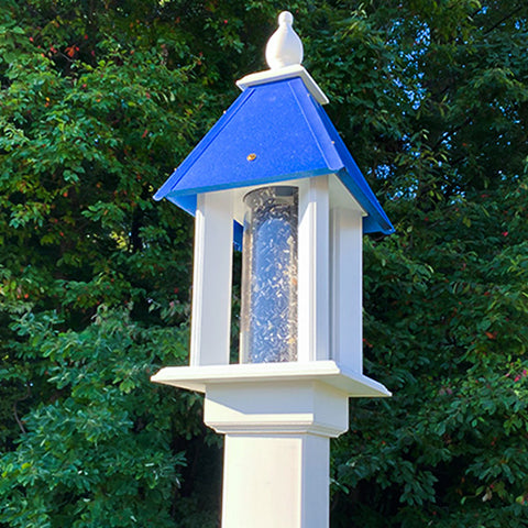 Wing & A Prayer Pavilion Bird Feeder, Cobalt Blue Roof Flying Colors