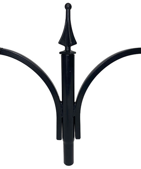 Erva Wrought Iron Double Arm Hanger, Black, 25" Flying Colors