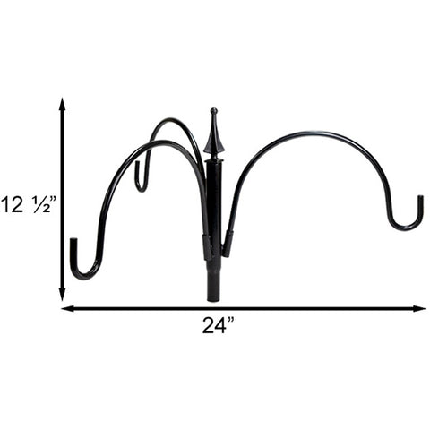 Erva Steel Three Arm Pole Top Hanger, Black, 24" Flying Colors