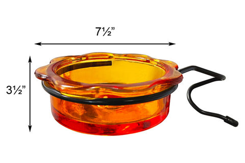 Erva Quick Connect Oriole Feeder with Glass Dish, Orange Flying Colors