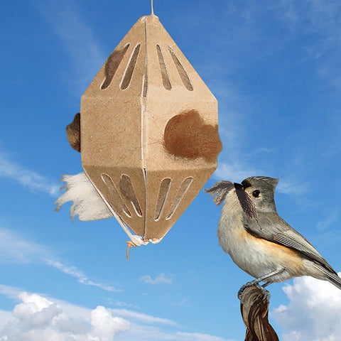 GreenBird Eco Friendly Nesting Material Holder with Fibers Flying Colors