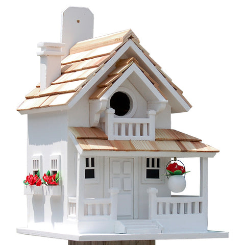 Home Bazaar Backyard Bird Cottage, White Flying Colors