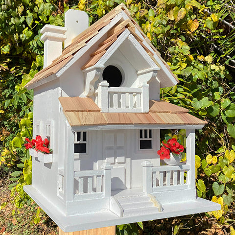 Home Bazaar Backyard Bird Cottage, White Flying Colors