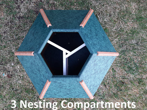 Amish Poly Gazebo Birdhouse with 3 Nesting Holes – Durable Outdoor Bird House (Post Not Included)