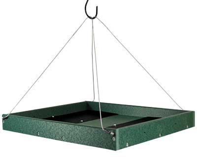 Songbird Essentials Large Hanging Platform Feeder, Green Flying Colors