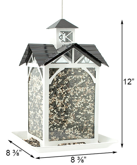 Woodlink Modern Farmhouse Metal & Glass Stable Bird Feeder Flying Colors