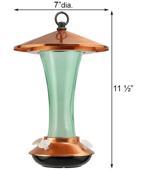 Woodlink Mid-Century Coppertop Hummingbird Feeder, 15 oz. Flying Colors