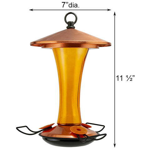 Woodlink Mid-Century Coppertop Oriole Feeder, 16 oz. Flying Colors