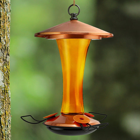 Woodlink Mid-Century Coppertop Oriole Feeder, 16 oz. Flying Colors