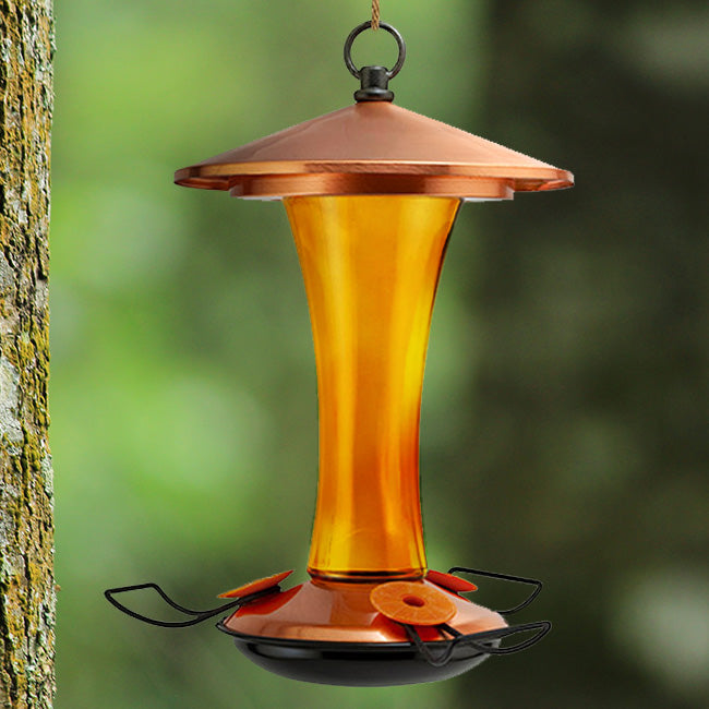 Woodlink Mid-Century Coppertop Oriole Feeder, 16 oz. Flying Colors