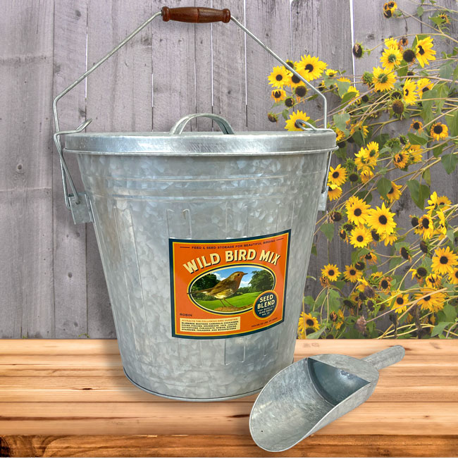Woodlink Rustic Farmhouse Seed Storage Container with Scoop Flying Colors
