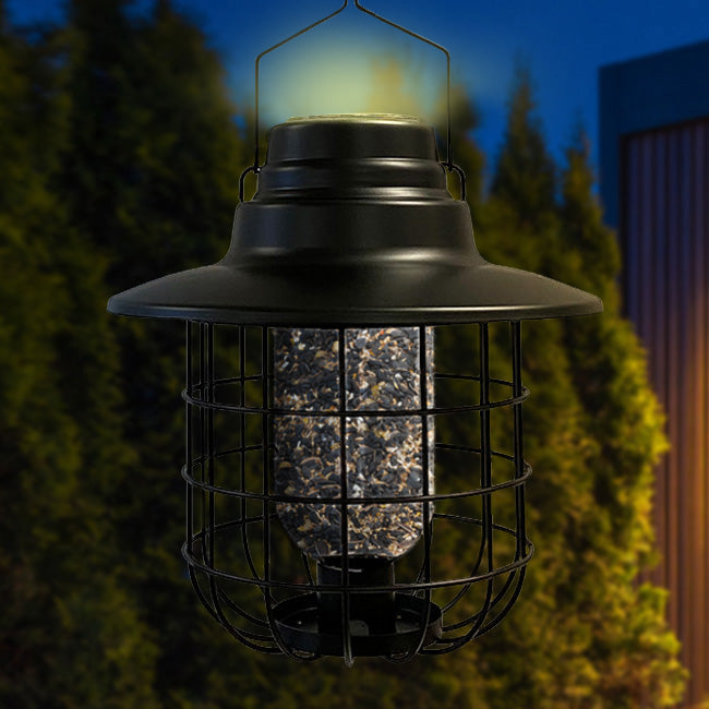 Woodlink Modern Farmhouse Caged Bird Feeder & Solar Light Flying Colors