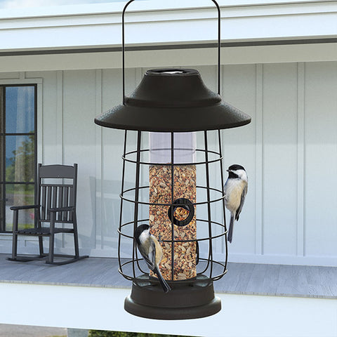 Woodlink Modern Farmhouse Solar Lantern Tube Feeder Flying Colors