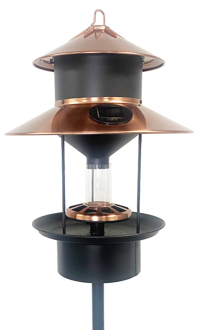 Woodlink Modern Farmhouse Solar Gaslight Style Bird Feeder Flying Colors