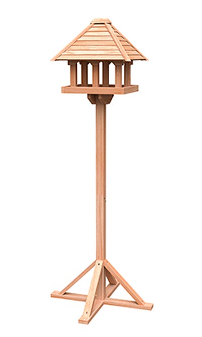 Woodlink Wild Bird Lovers Cedar Gazebo Bird Table with Stand Flying Colors