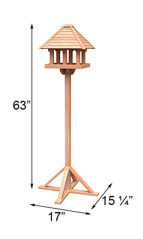Woodlink Wild Bird Lovers Cedar Gazebo Bird Table with Stand Flying Colors