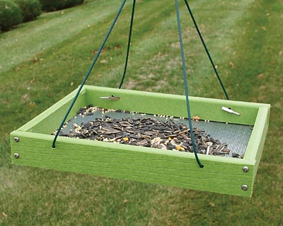 Woodlink Going Green Hanging Platform Bird Feeder, Green Flying Colors